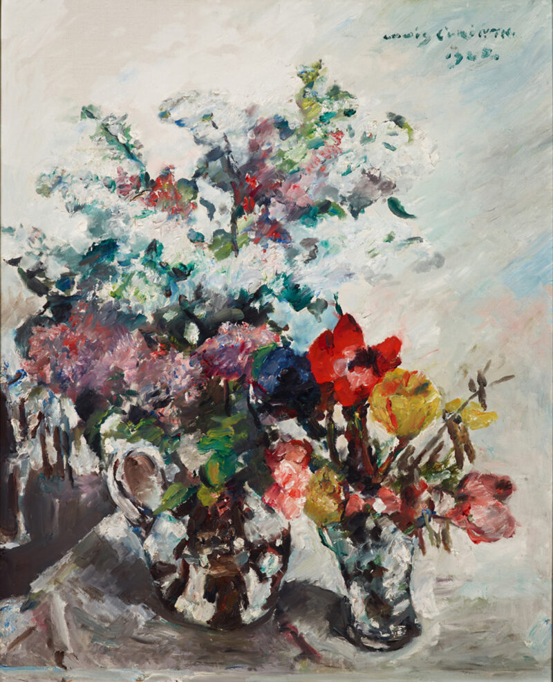 Lovis Corinth (1858-1925) | Blumenstillleben mit Flieder und Anemonen, 1925, Öl auf Leinwand, 106,4 x 85,7 cm