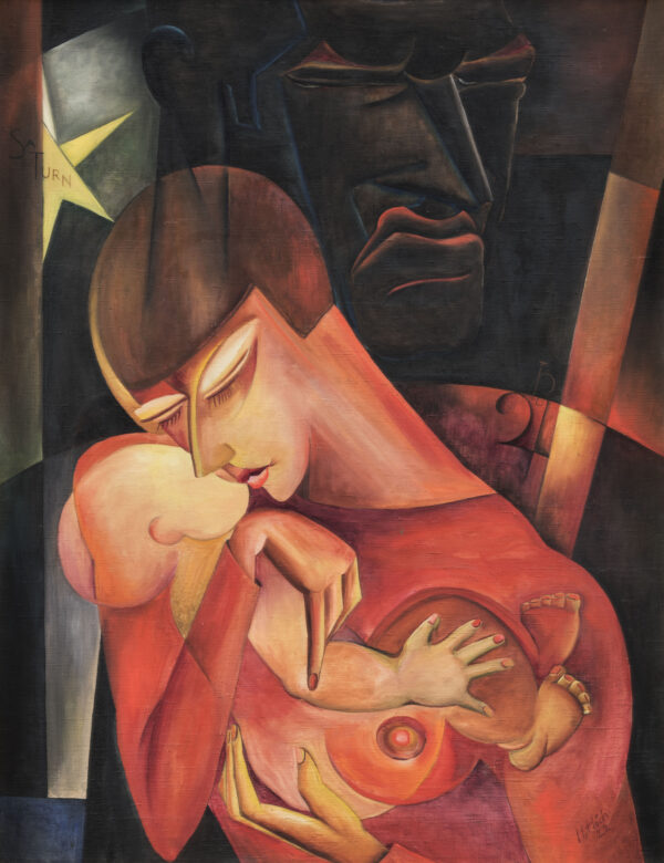 Hannah Höch, Frau und Saturn, 1922, Öl auf Leinwand, 86,6 x 66,7 cm, The Savings Bank Foundation, DNB Collection deposited at Henie Onstad Kunstsenter, Foto Øystein Thorvaldsen_Henie Onstad Kunstsenter